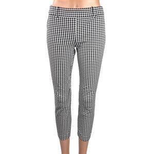 J. Crew Black White Winnie Hounsdtooth Plaid Stretch  Crop Career Office Pants 0